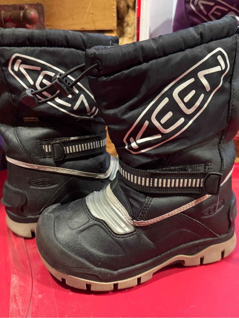 Keen Kids Black & Gray Snow Boots with Reflective Accents